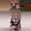 2024 Autumn European & American V-Neck Long-Sleeve Sexy Printed Maxi Dress