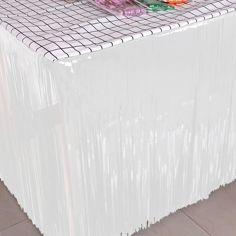 275m Beautiful Blue Rain Silk Table Skirt Ideal For Stylish Dessert Setup Table