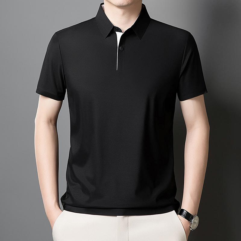Short Sleeved Polo Shirt Men's Short Sleeved T-shirt Men's Solid Color Short Sleeved Pullover Sweatshirt Simple Polo Shirt Men's Short Sleeved T-shirt