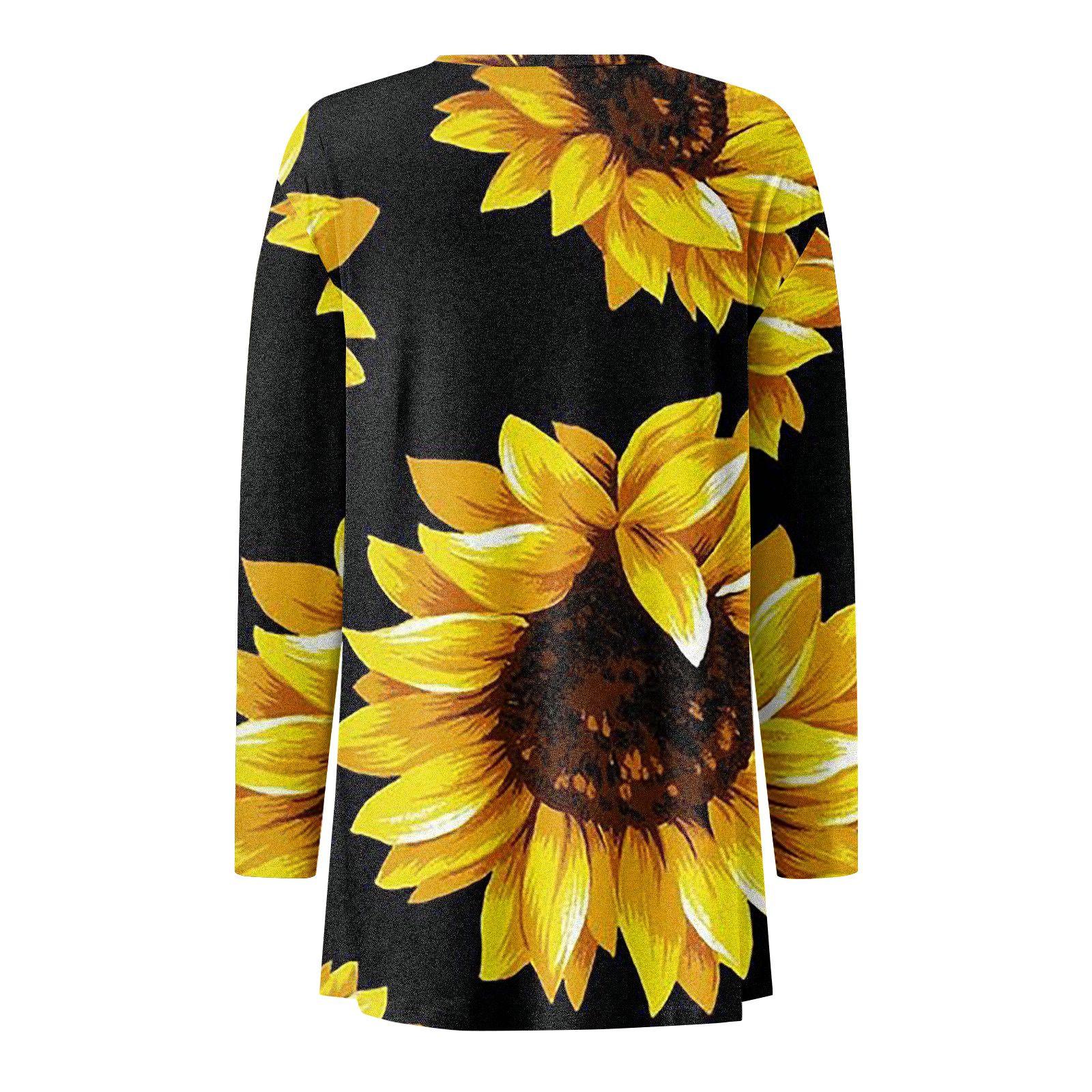 Женская мода Свободный повседневный карманный однотонный кардиган с длинными рукавами — фото 5