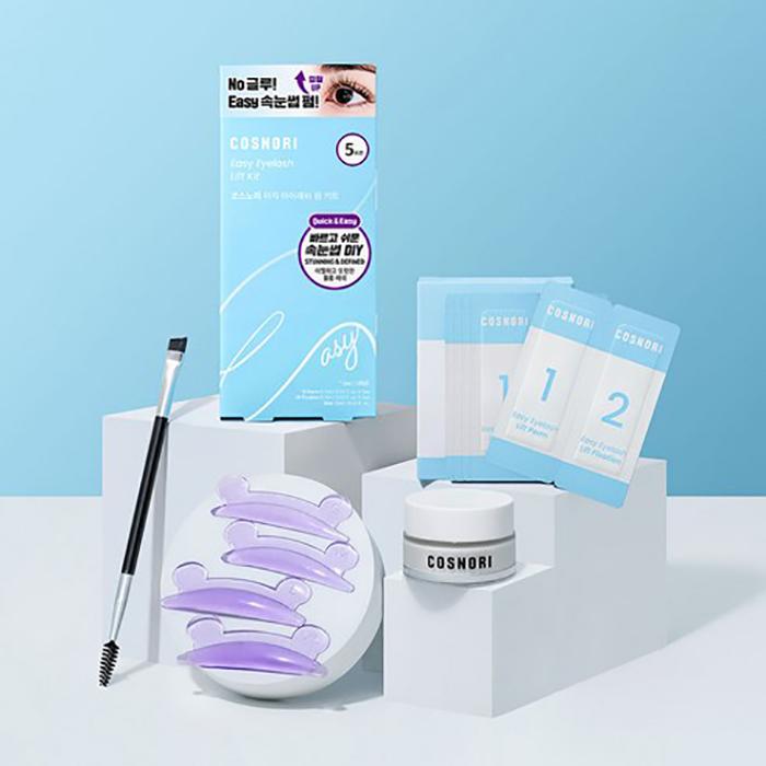 Cosnori Easy Eyelash Lift Kit – No-Glue DIY Lash Perm for Natural Curling, Korean