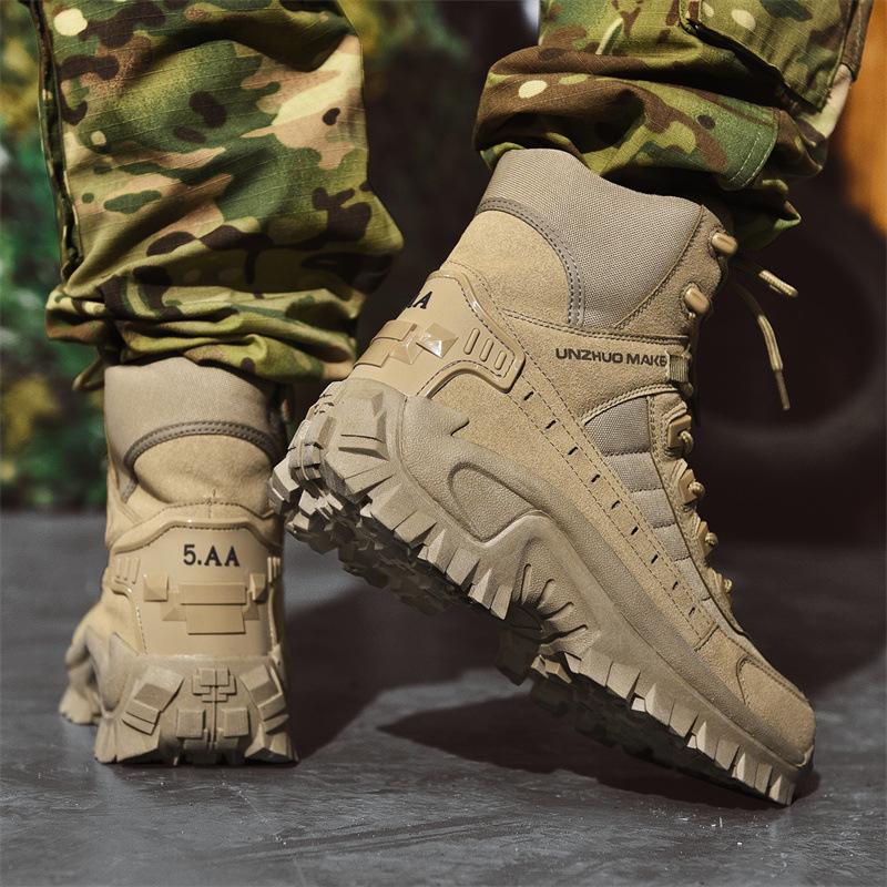 Men's Waterproof High-Top Outdoor Military Boots - Non-Slip, Wear-Resistant, Comfortable Combat Boots