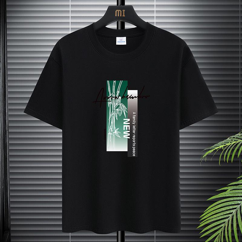 Summer Men's T Shirts Fashion Streetwear Bamboo Print Graphics Tops Tees Men Casual Men Sports Short Sleeve T Shirts Men