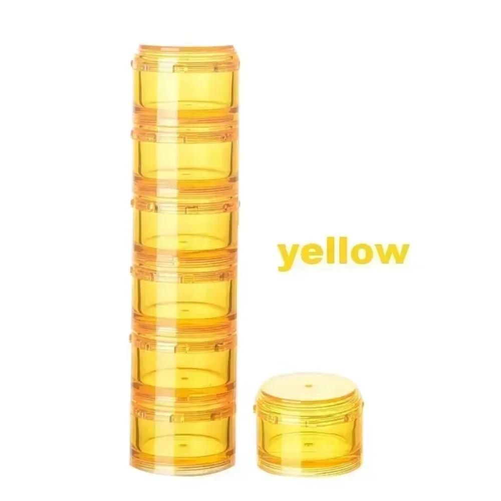 Portable 8 Colors Pill Case Plastic Stackable Weekly Tablet Holder Sealed Storage with Lid 7 Days Pill Box Travel
