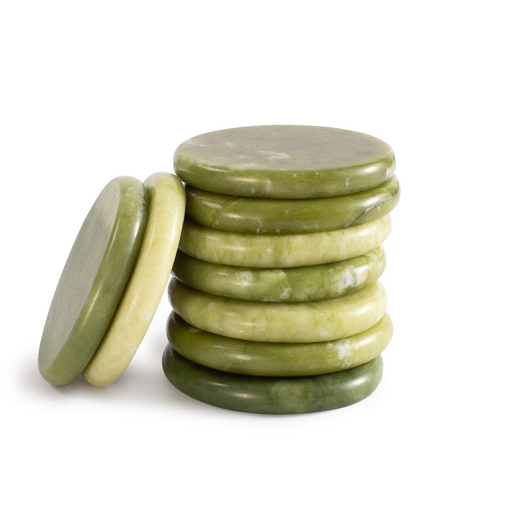 Olive Jade Heated Gua Sha & Massage Stone Set for Spa Therapy
