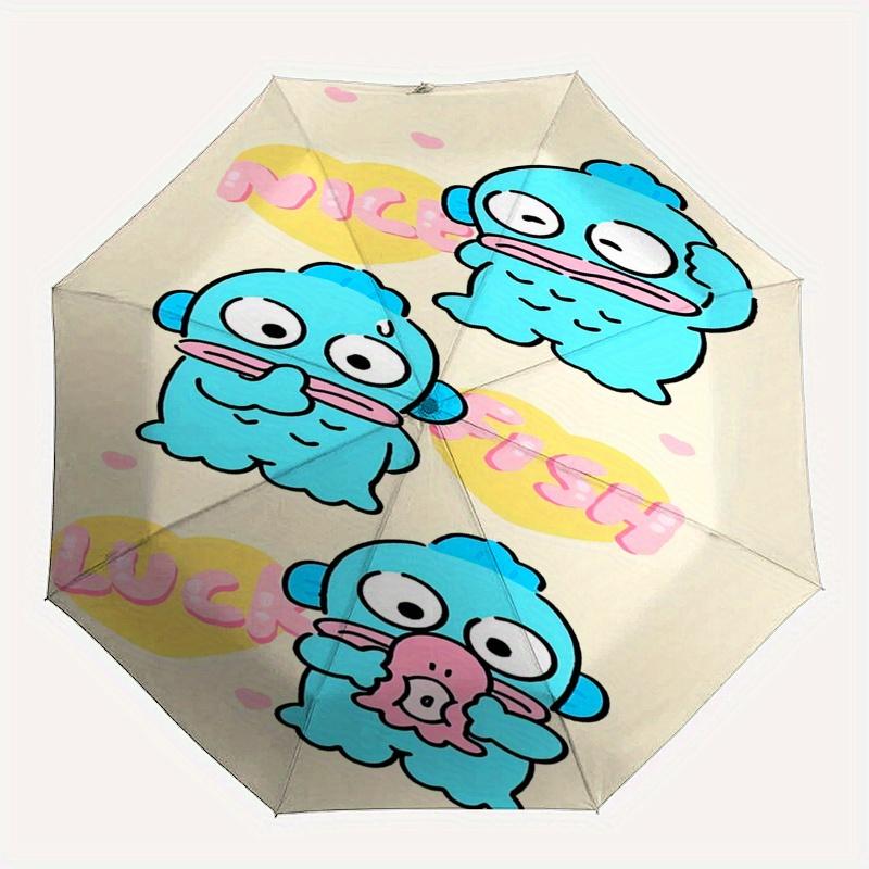 HangYodon Automatic Folding Umbrella-Simple 8-Rib Design, Bright Cartoon Pattern, Durable Iron Frame, Suitable For Travel, Outdoor, Beach-Cu