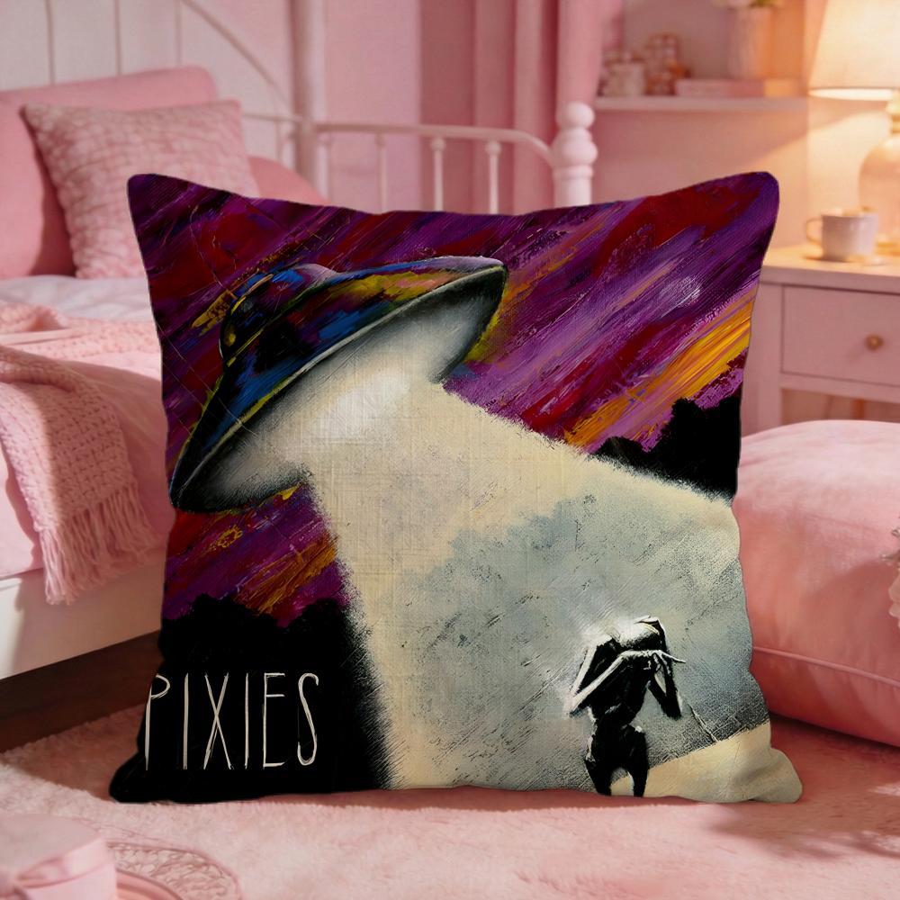 Band PPixies Cushion Cover Premium Comfort Reversible Pillow Cove Two In One Design For Any Room Car Interior
