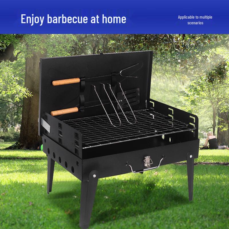 Portable Folding BBQ Grill with Tool Kit