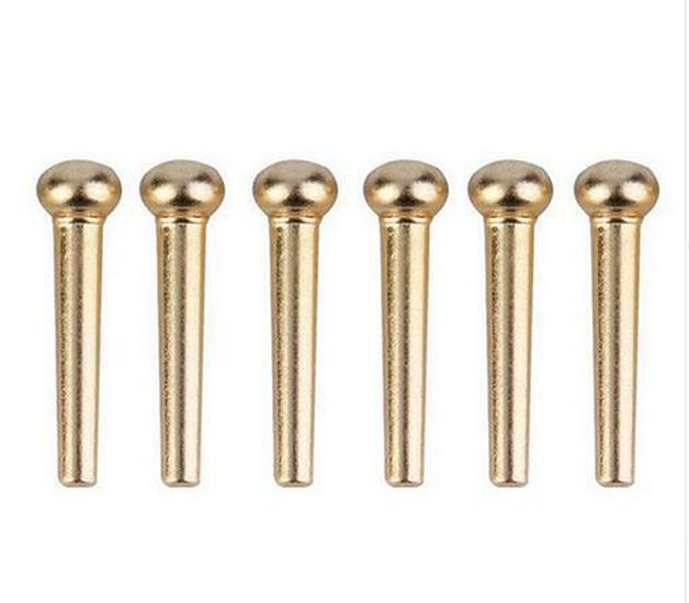 Copper Folk Guitar Bridge Pins - Wooden & Metal String Stabilizer (Gold)