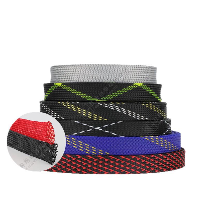 PET Flame-Retardant Black Nylon Braided Expandable Sleeving - Snake Skin Mesh Cable Protection Tube