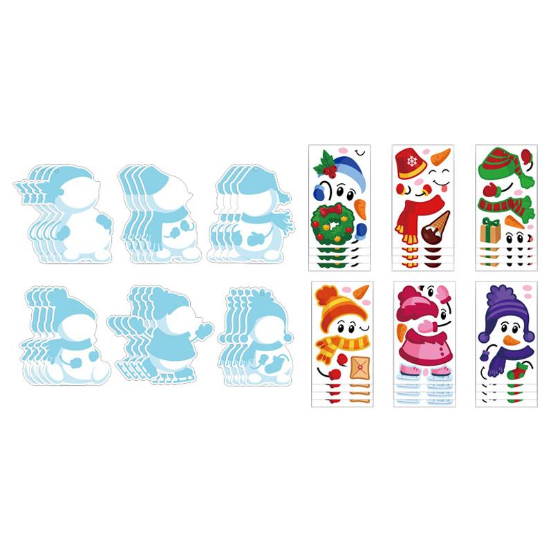 24 Zestawy Świątecznych Zestawów do Tworzenia Bałwana - Zimowe Ozdoby DIY Dekoracje Zestawy Artystyczne - Zrób Własne Naklejki Bałwana Sztuka i Rzemiosło