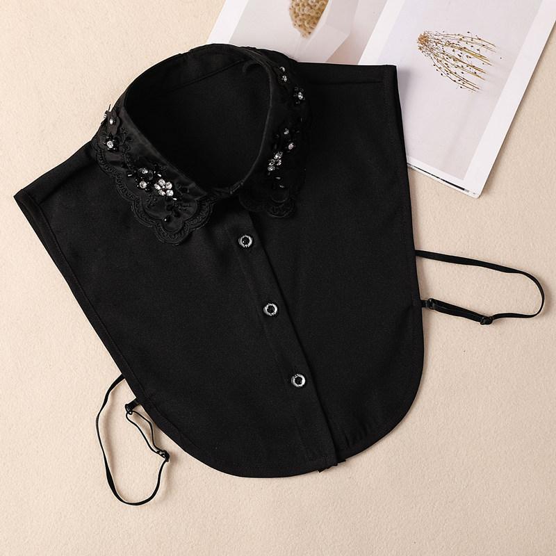 

Универсальный воротник из органзы с имитацией воротника, женский шифоновый воротник с имитацией воротника, декоративный воротник для свитера, черно-белый воротник с имитацией воротника рубашки