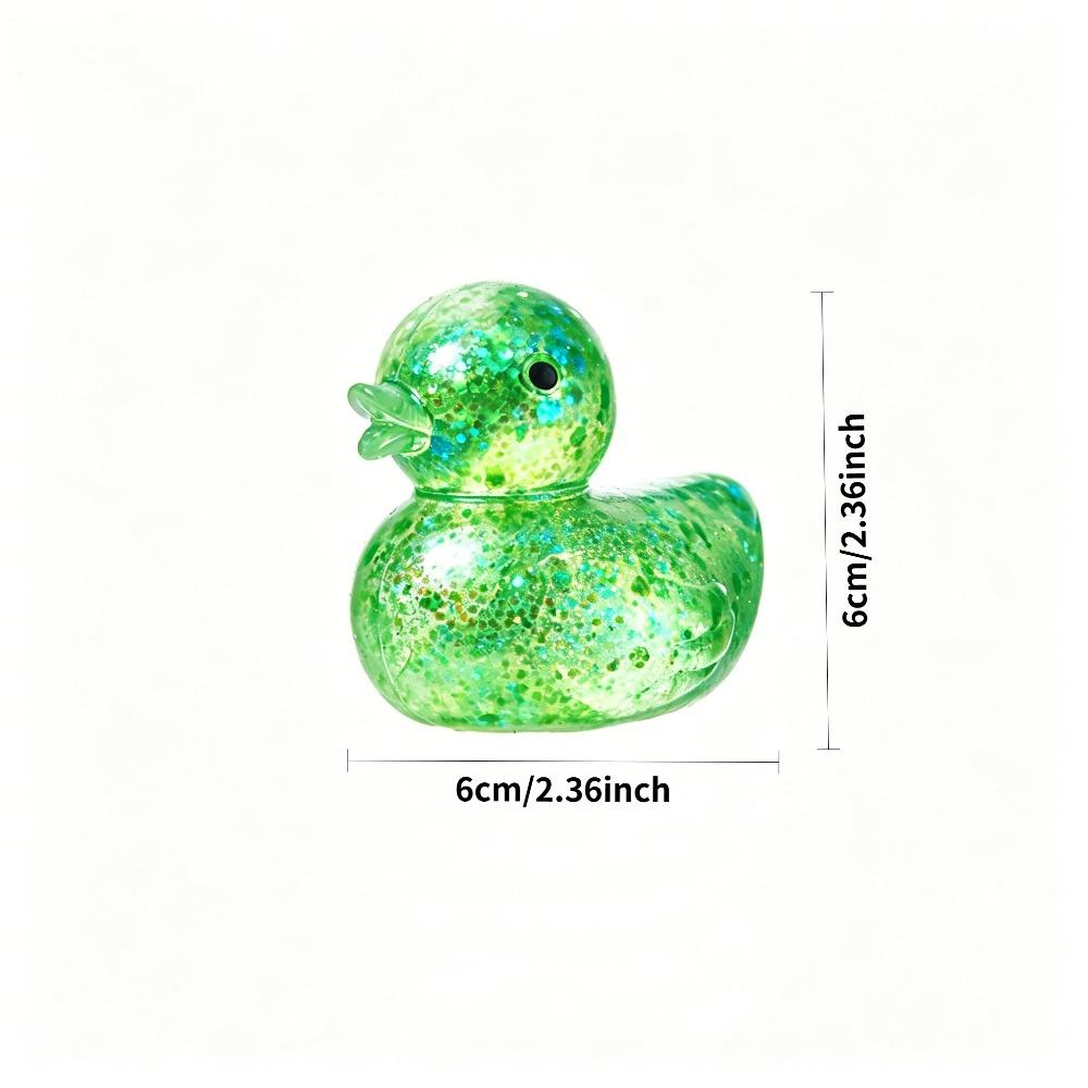 2 Stück Glänzende Glitzer Klare Ente Squishy Fidget Spielzeug, Weiche Dehnbare Quetsch-Ente Sensorisches Spielzeug