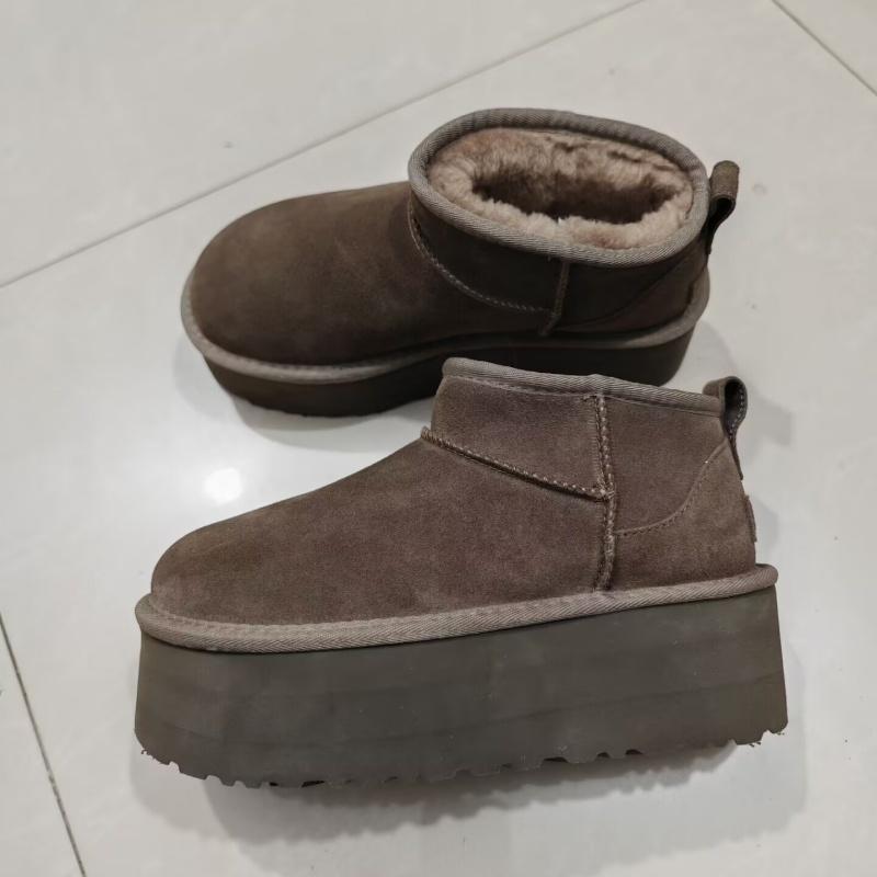 Fashion 2025 New Women Designer Winter Shoes Fur Lady High Heels Platform Snow Ankle Boots Classic Mini Luxury Botas Mujer Zapatos