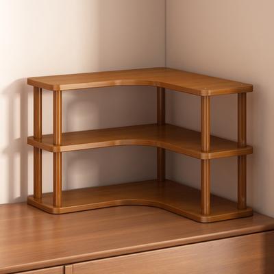 Yousheng Étagère de Rangement de Bureau en Bois Multifonctionnelle Organisateur de Table à Thé Design d'Angle 2/3 Niveaux Support de Rangement de Bureau
