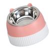 Raised Cat Bowl 15 Degrees  Tilted Anti Slip Plastic Slower Feeder Cat Food Dual Bowls for Cats and Puppy