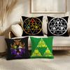 Triforce Style Cushion Cover Soft Short Plush Pillow Cover Smooth Cozy Texture Aesthetic Cushion Case Home Decor