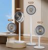 A humidifying spray floor fan featuring a brushless motor, 12-speed shaking function, outdoor lighting, emergency mobile phone charging capability