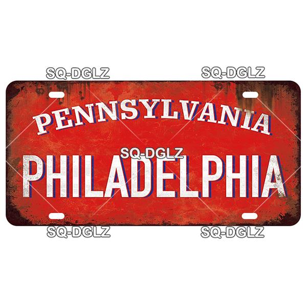 USA EAST City BOSTON MIAMI 15x30CM Plate Sports Tin Sign State Wall Decoration Metal Sign Home Decor Painting Plaques Art Poster