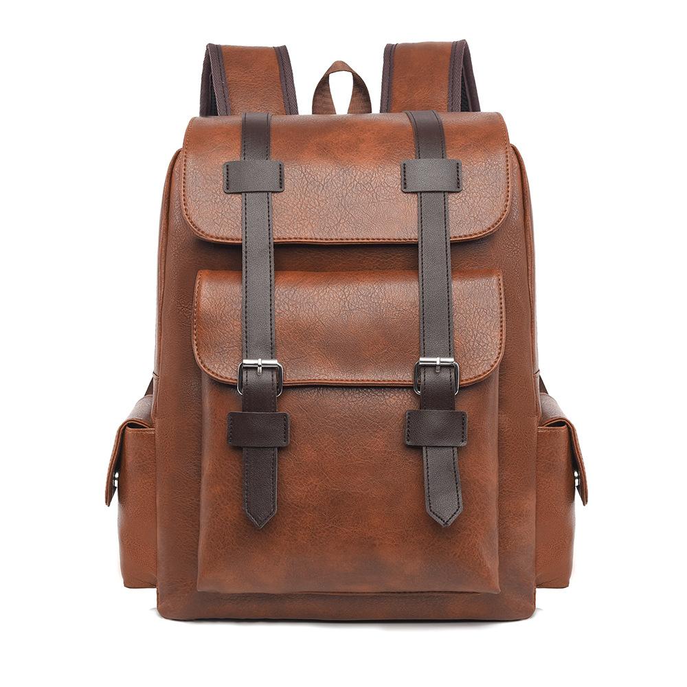 Large Capacity Men's Backpack Multi-Function PU Backpack Travel Computer Bag Women Backpack
