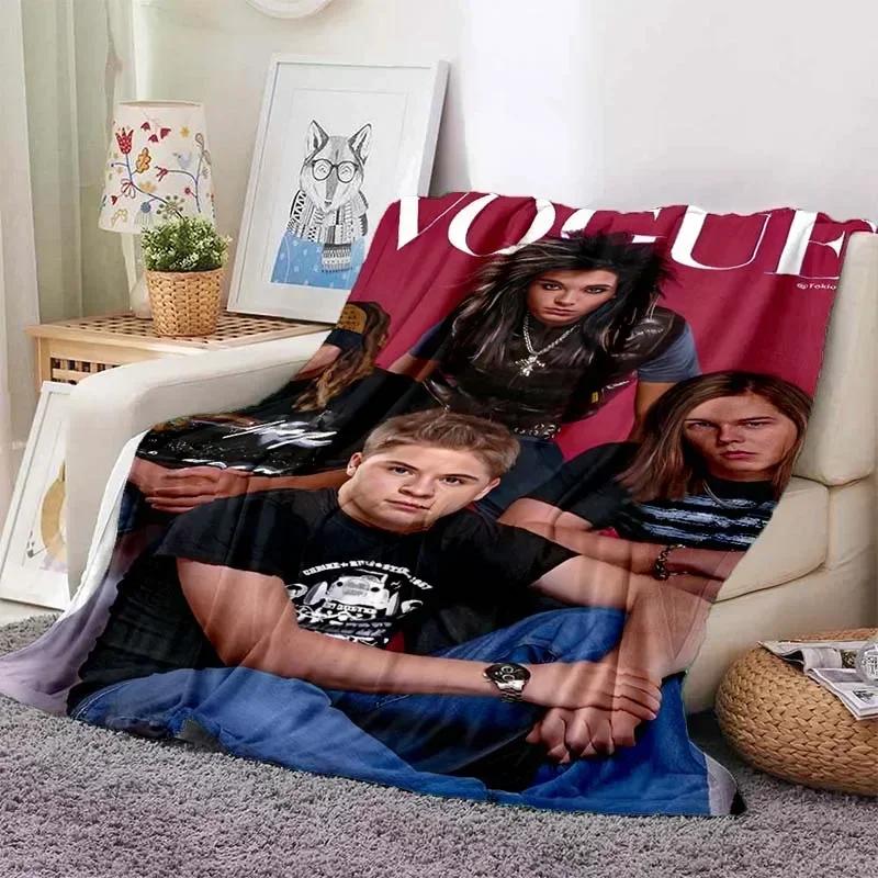 Tokio Hotel Band Retro Printed Blanket Warm Blanket Flannel Soft Comfort Blanket Home Travel Bedding Sofa Supplies Birthday Gift