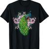 Indien Vogel Sakura Dekoratives Tier Kirschblüte Pfau T-Shirt