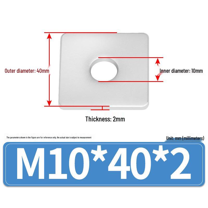 304 Stainless Steel Thickened Square Flat Washers M4-M24