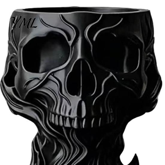 Small Item Storage Bowl 3D Printed Gothic Skull Decorative Catchall Bowl, Holder for Key Creative Trinket Dish Coin Jewelry, Dark Art Desktop Ornament