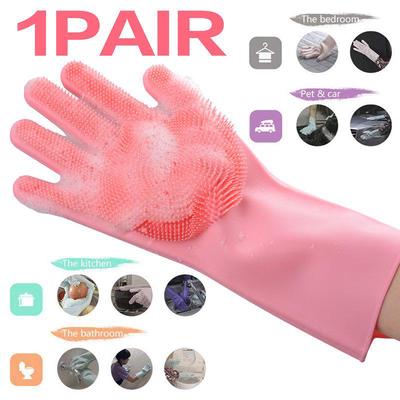 New Magic Silicone Dishwashing Gloves Dusting Dish Washing Grooming Insulated Washing Kitchen Helper