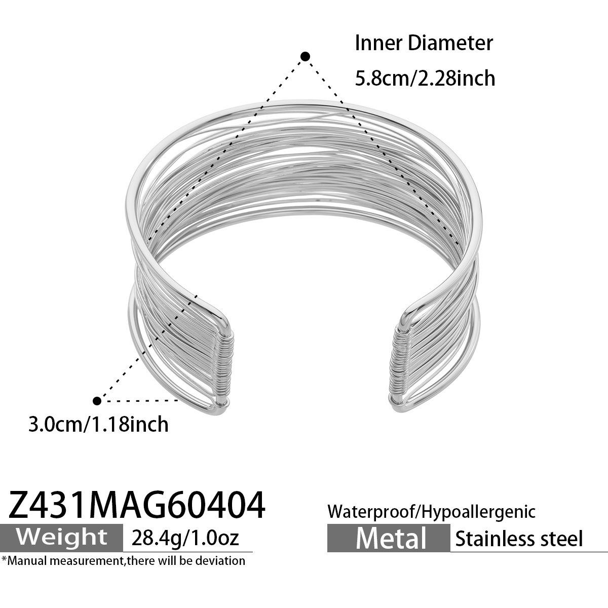 18k Gold-Plated Multi-Layer Metal Coil Bracelet with High-End European  American Fashion