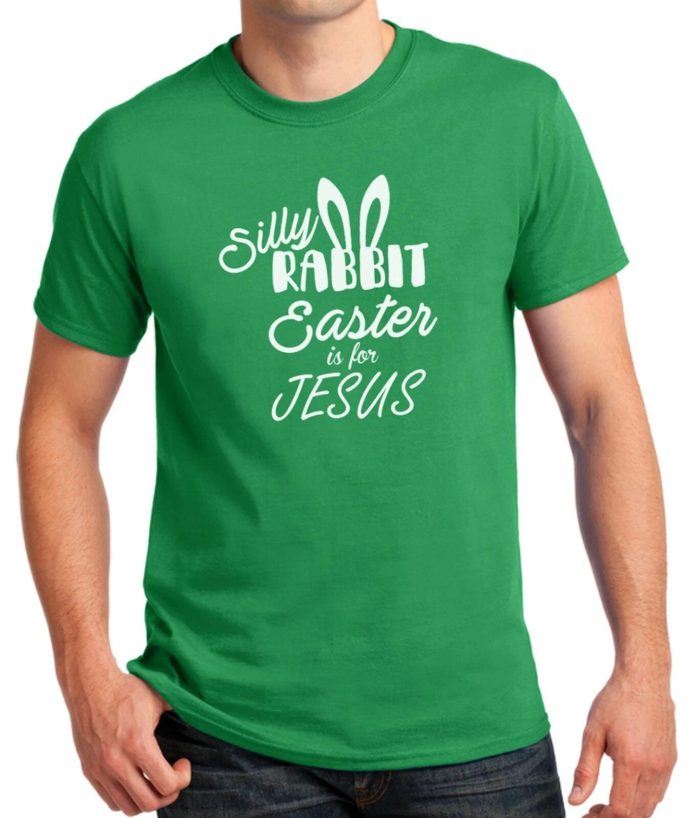 Silly Rabbit Easter Is For Jesus Shirt Men’s Funny Faith Graphic Tee Spring Top M