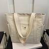 Damen Canvas Umhängetasche Schwerlast Arbeits-Tote mit Seitentaschen Reißverschluss Handtasche für Reise Shopping Pendeln Fitnessstudio