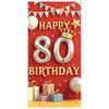 Golden Crown 80th Birthday Birthday Banner Happy Birthday for Family Gathering Party Decoration Anniversary Celebration
