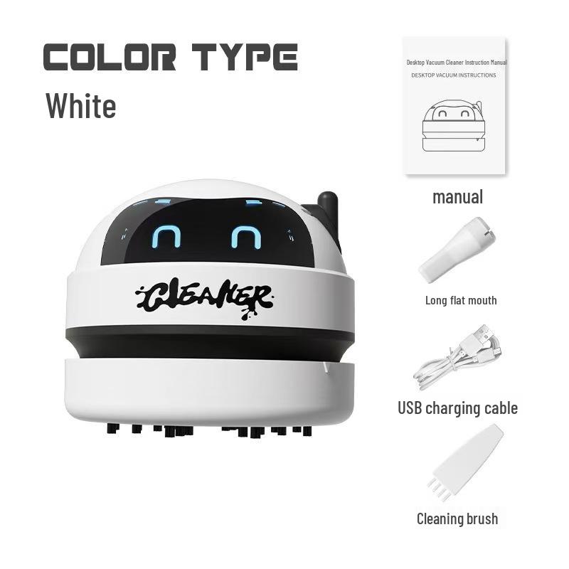 Cartoon Desktop Vacuum Cleaner for Eraser Shavings, Keyboard Dust, and Pencil Debris.