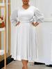 Elegant Solid Color Plus Size A-line Skirt with Fashionable Spring European & American Style