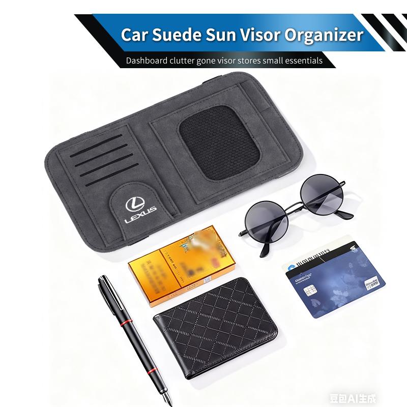 CKU5 Car Visor Storage Bag Sunglasses Clip Card Holder Organizer Accessories For Lexus CT ES GS NX IS250 CT200h IS300h ES300h RX400h