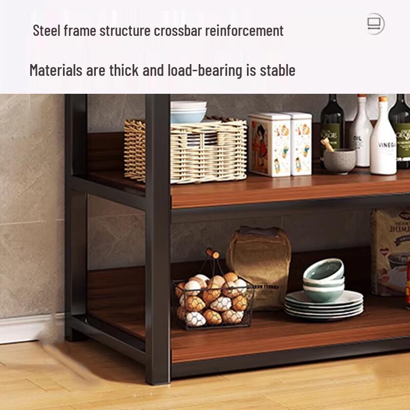 Modernes Stahl-Holz Küchenregal mit Schutzgitter