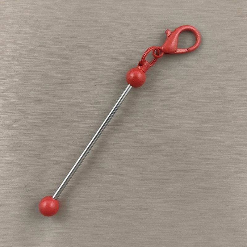 1PC Beadable Keychain Bars Metal Beaded Keyring Lobster Claw Clasp DIY Car Keychain Bag Decor For Jewelry Making