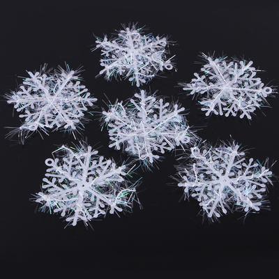 Christmas Snowflake Ornaments Set of 6 Handmade Pendant Crafts Toy for Children Girls Boys DIY Craft Projects Decoration