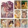 Alphonse Mucha Beauty Style Diamond Painting Kit for Home Decor 5D DIY Full Drill Canvas Oil Painting by Numbers Pictures Art