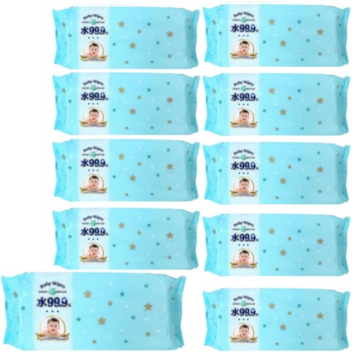 99.9% Water, Funwari Plus Baby Wipes, 70 Wipes (10-Pack, 700 Wipes Per Pack), Additive-Free, Made In Japan, Moisturizing Hyaluronic Acid