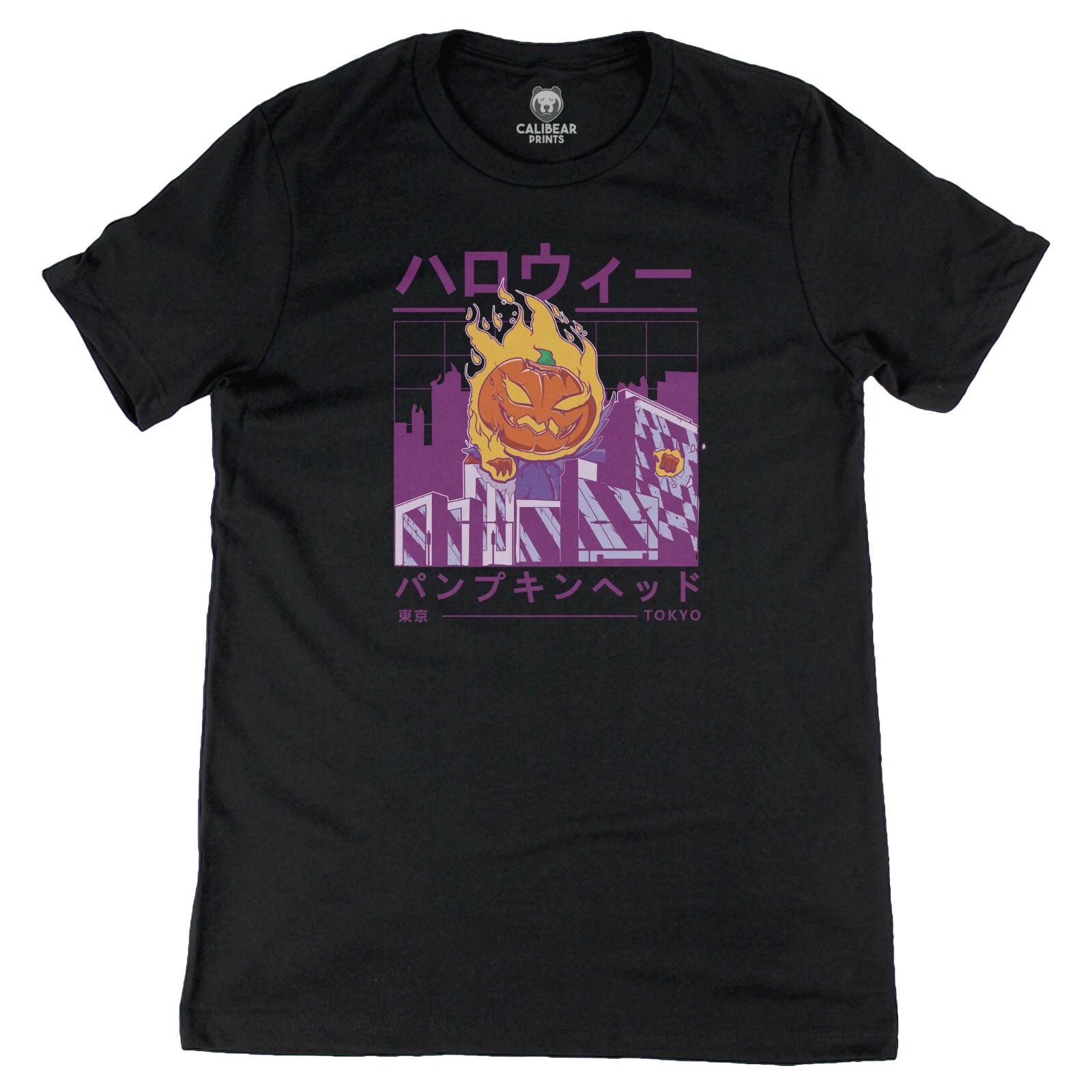 Pumpkin Head Tokyo Graphic Art Funny Tee Novelty T shirt S