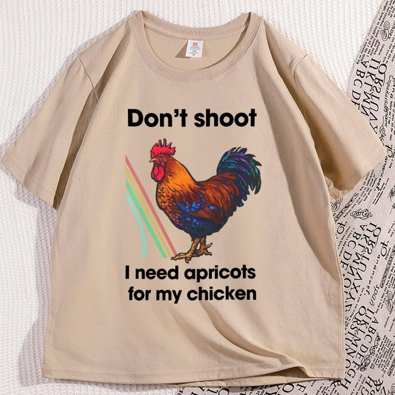 Nicht schießen, ich brauche Aprikosen für mein Hühnchen T-Shirt Arc Raiders Scrappy T-Shirt Grafik-T-Shirt Baumwolle Kurzarm 2026 Herren-T-Shirt