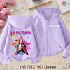 2025 New Purple Jacket Boys' and Girls' Sportswear Children's Top Hoodie KPop Devil Hunter Zipper Hoodie