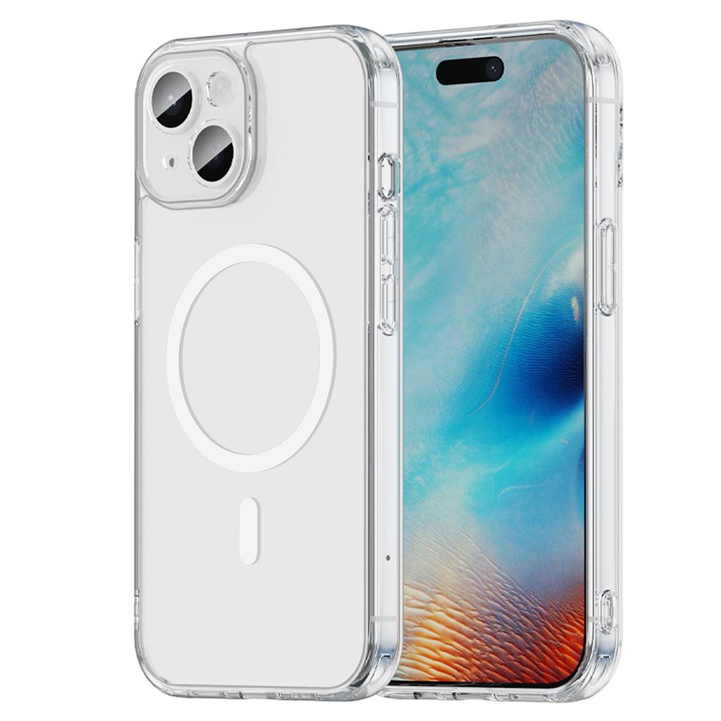 For iPhone 15 Plus Phone Case, Magnetic Shockproof Transparent Cover for iPhone 15 Plus