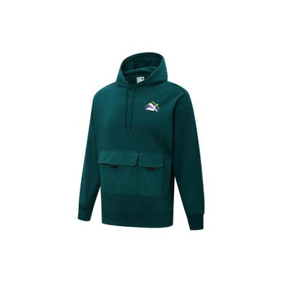 Puma FW22 Mikina s kapucí a stahovací šňůrkou s potiskem loga, dlouhý rukáv, Pánské topy, Zelená 537392-24