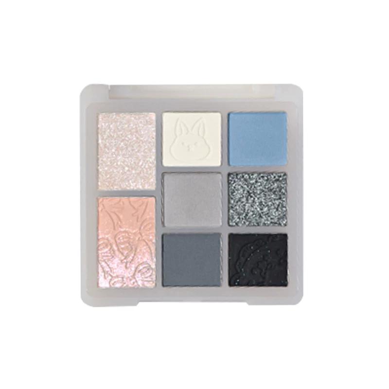 Cement Plate Eye Shadow ~ Gogo Dance Princess Eye Shadow Plate Low Saturation Stage Makeup Gray Blue Black Smoked Niche Style Brand