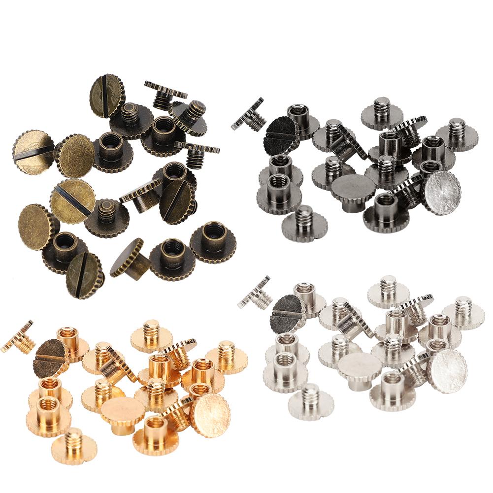 Binding Screw Brass Leather Binding Button Tack Knurling Flat Flat Rivets for Belts Backpacks Holding and Decorating Document