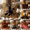 Scary Halloween Bat Pumpkin Cushion Cover Multi-Scene Pillow Cover for Home & Car - Reversible, Soft & Durable for Daily Use