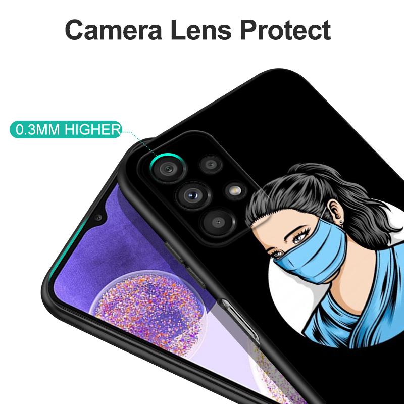 Schwarze TPU-Hülle für Samsung Galaxy A50 50S A30S A10 A01 A11 A21S A31 A41 A51 A71 Hülle Krankenpflege Kunst Zeichnung